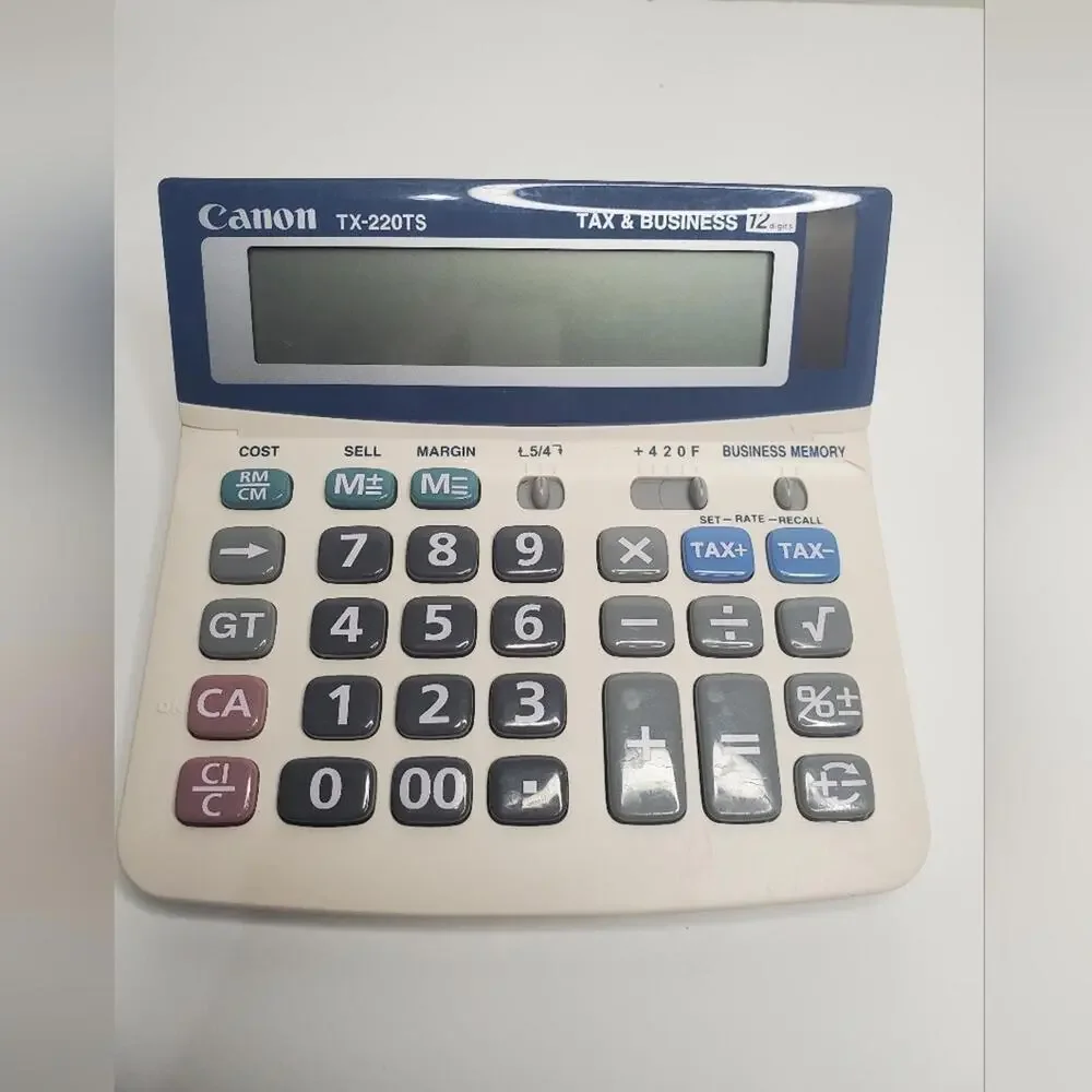 Canon TX-220TS Tax and Business 12Digit Calculator Tested